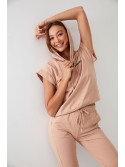 Beige sweatshirt and trousers set FK620 - Online store - Boutique